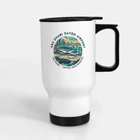 Thumbnail for Abu Dhabi Zayed International Airport (AUH) Travel Mugs - Badge - Stainless Steel with Holder - White