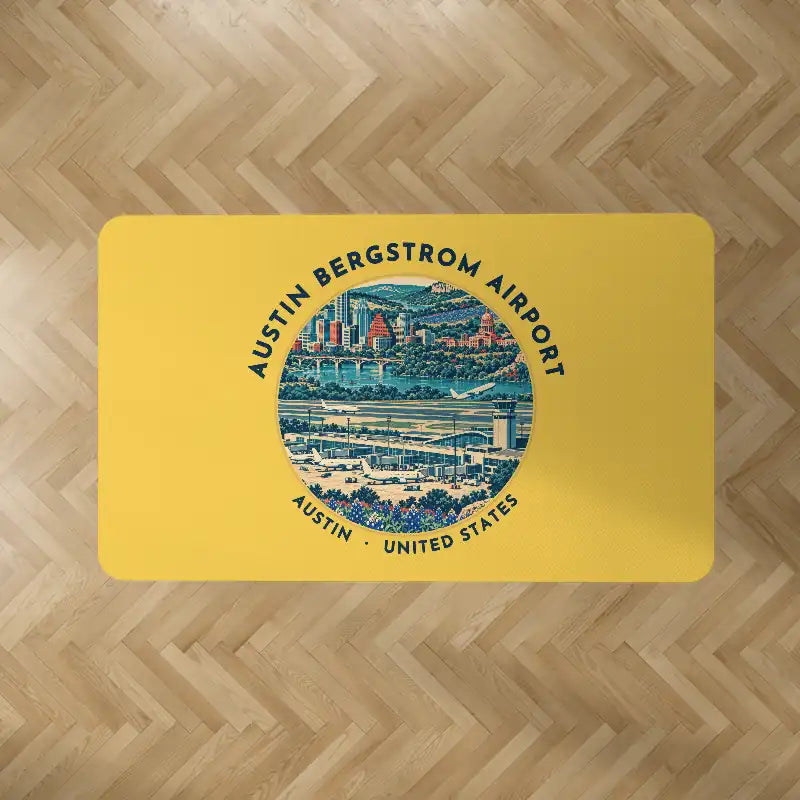 Austin-Bergstrom International Airport (AUS) Carpets - Carpet Rectangle - Badge - Yellow V2
