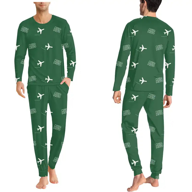 Austin-Bergstrom International Airport (AUS) Pajamas - Men Pajamas - Green