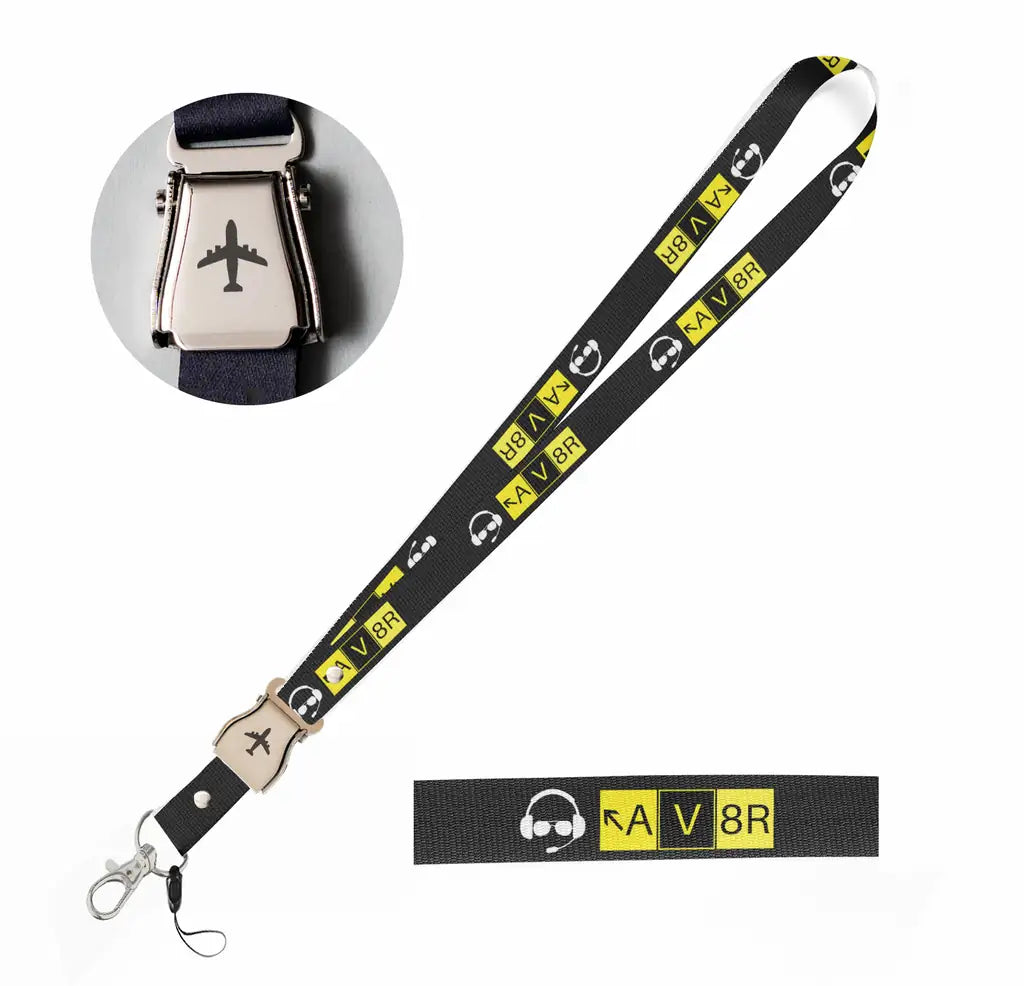 AV8R 2 seat belt lanyard - black