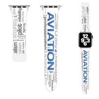 Thumbnail for AVIATION & Texts Designed Soft Silicone Apple Watch Bands