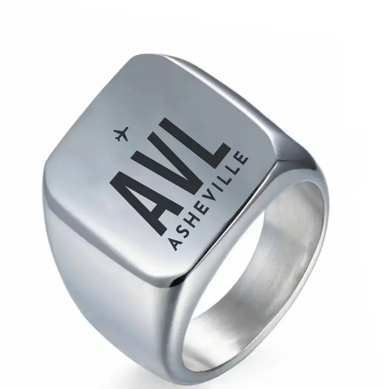 Asheville Regional Airport (AVL) Rings - Ring - Silver