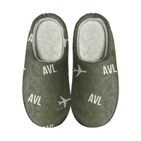 Thumbnail for Asheville Regional Airport (AVL) Slippers & Flip Flops - Slippers - Cotton - Pattern - Green Army