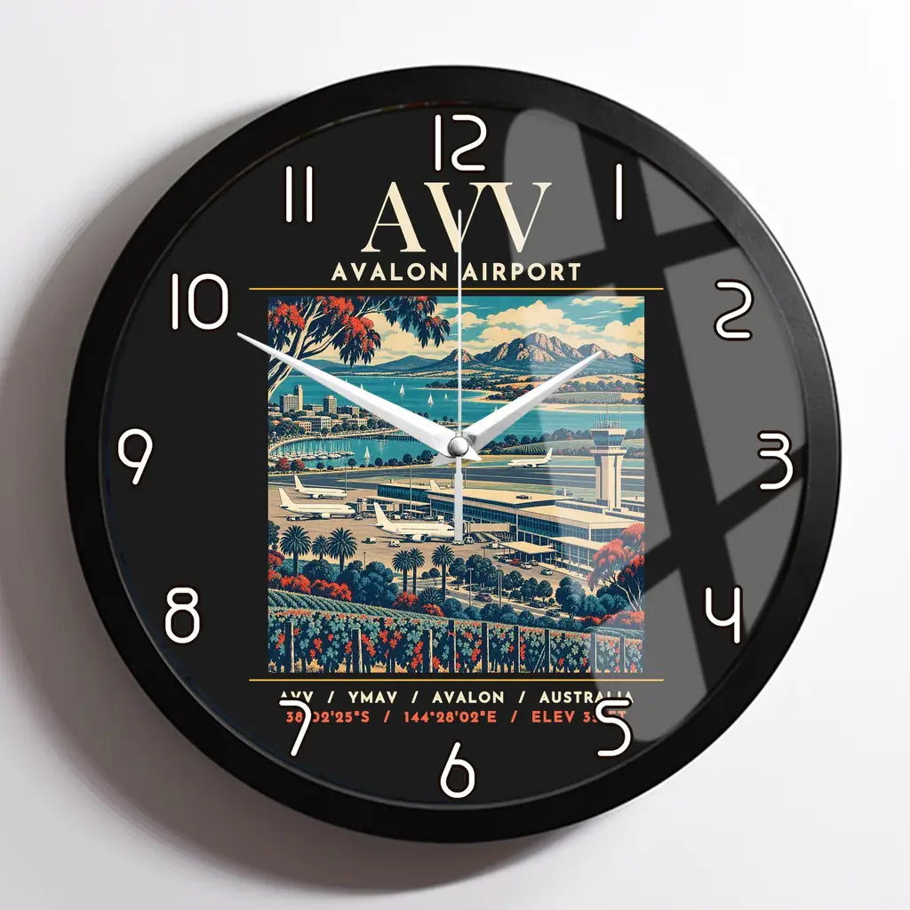 AVV - Poster - Wall Clock Framed - Black