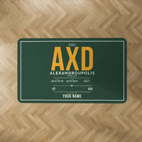 Thumbnail for Dimokritos Airport (AXD) Carpets - Carpet Rectangle - ID Tag + Name - Dark Green V2