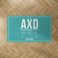Thumbnail for Dimokritos Airport (AXD) Carpets - Carpet Rectangle - ID Tag + Name - Turquoise V2