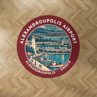 Thumbnail for Dimokritos Airport (AXD) Carpets - Carpet Round - Badge - Dark Red V2