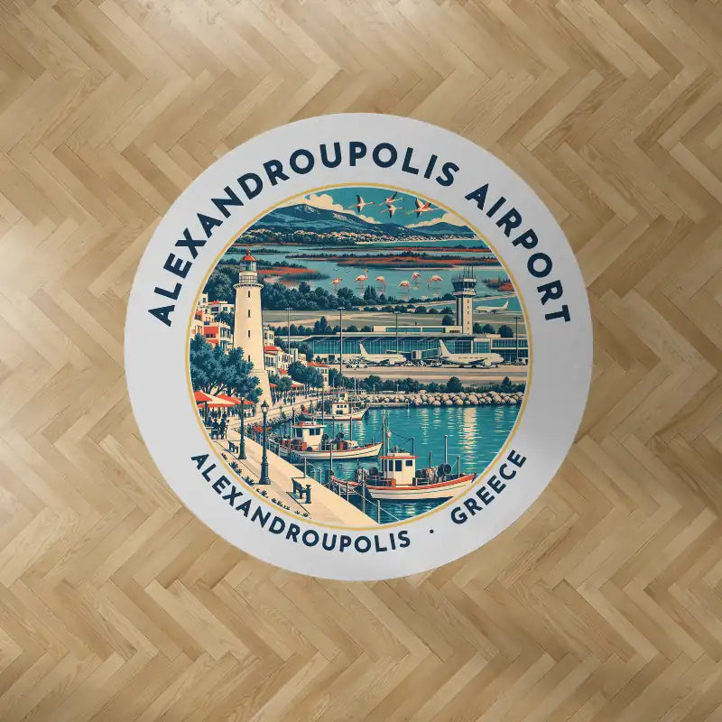 Dimokritos Airport (AXD) Carpets - Carpet Round - Badge - Light Gray V2