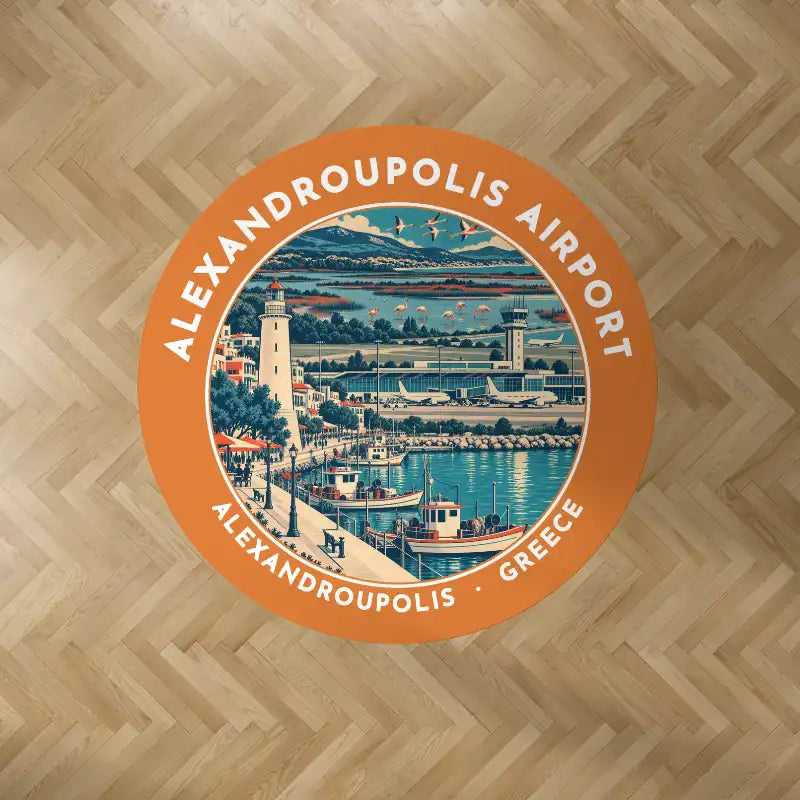 Dimokritos Airport (AXD) Carpets - Carpet Round - Badge - Orange V2