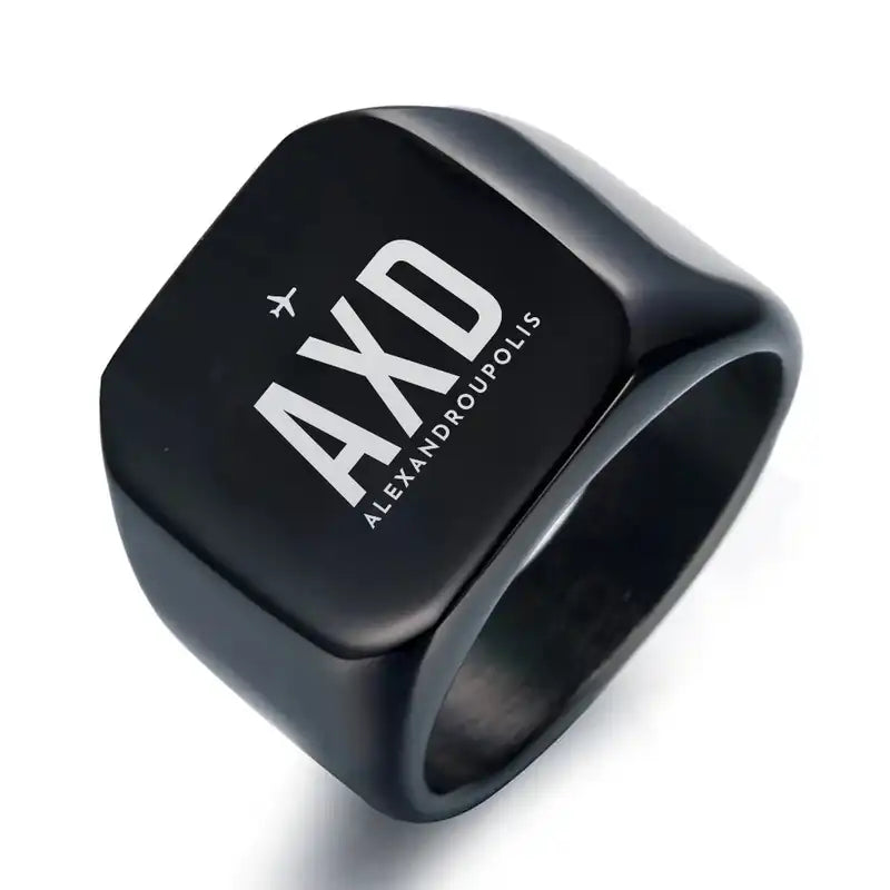 Dimokritos Airport (AXD) Rings - Ring - Black