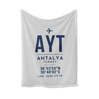 Thumbnail for Antalya Airport (AYT) Bedding Sets & Blankets - Blanket - ID Tag - Light Gray