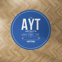 Thumbnail for Antalya Airport (AYT) Carpets - Carpet Round - ID Tag + Name - Blue V2