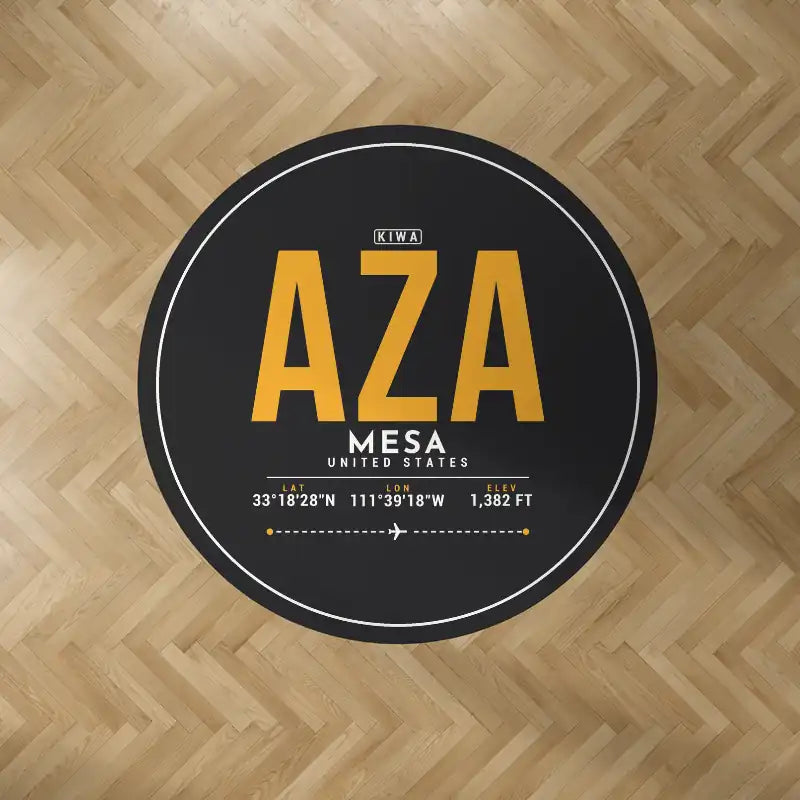 Mesa Gateway Airport (AZA) Carpets - Carpet Round - ID Tag - Black V2