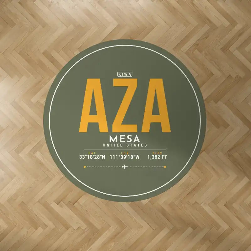 Mesa Gateway Airport (AZA) Carpets - Carpet Round - ID Tag - Green Army V2