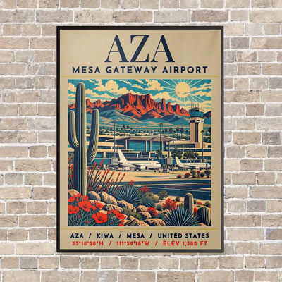 AZA - Poster - Canvas Framed - Beige
