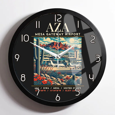 AZA - Poster - Wall Clock Framed - Black