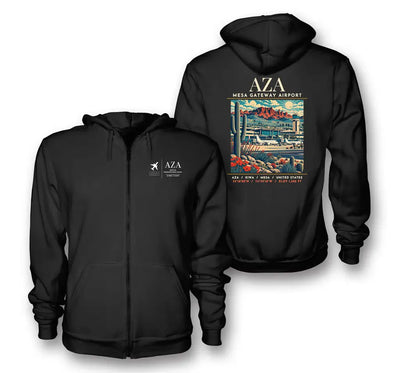 AZA - Poster - Zipped Hoodie - Black
