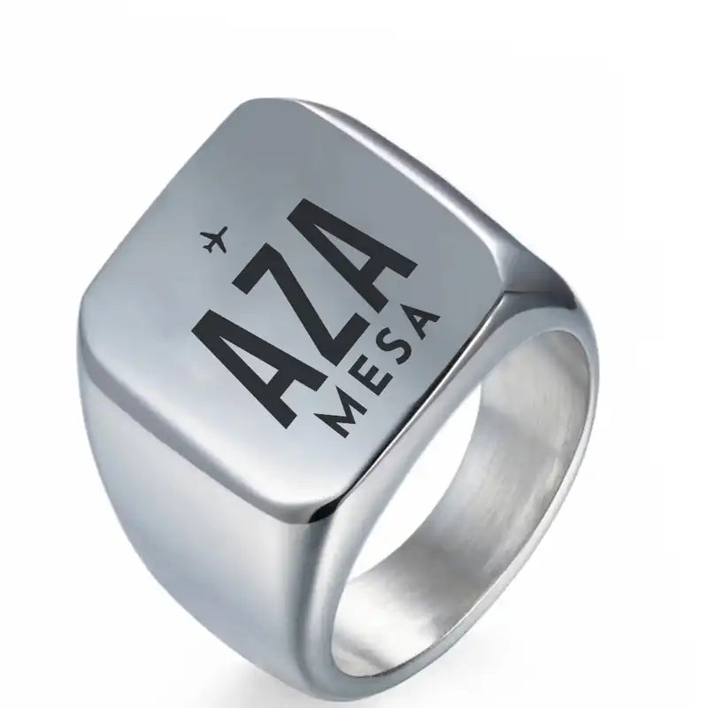 Mesa Gateway Airport (AZA) Rings - Ring - Silver
