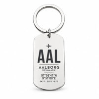 Thumbnail for Aalborg Airport AAL - Key Chain - Original Design - Silver