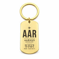 Thumbnail for Aarhus Airport AAR - Key Chain - Original Design - Gold