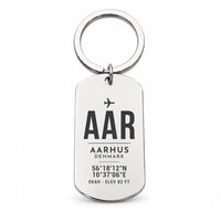 Thumbnail for Aarhus Airport AAR - Key Chain - Original Design - Silver