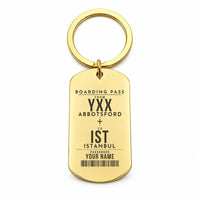 Thumbnail for Abbotsford International Airport YXX - Key Chain - Customizable Boarding Pass - Gold