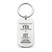 Thumbnail for Abbotsford International Airport YXX - Key Chain - Customizable Boarding Pass - Silver