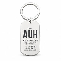 Thumbnail for Abu Dhabi Zayed International Airport AUH - Key Chain - Original Design - Silver
