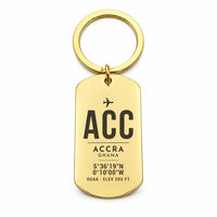 Thumbnail for Accra International Airport ACC - Key Chain - Original Design - Gold