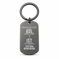 Thumbnail for Adelaide Airport ADL - Key Chain - Customizable Boarding Pass - Black