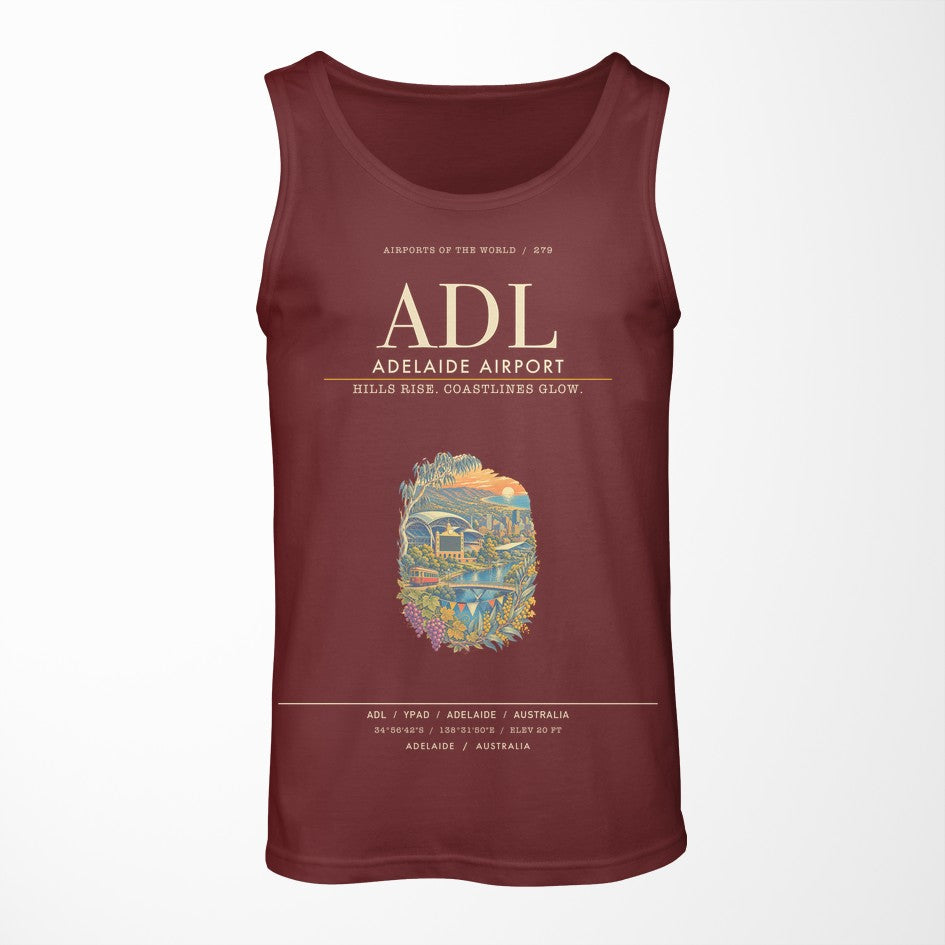 Adelaide Airport ADL Tank Top - Dark Red