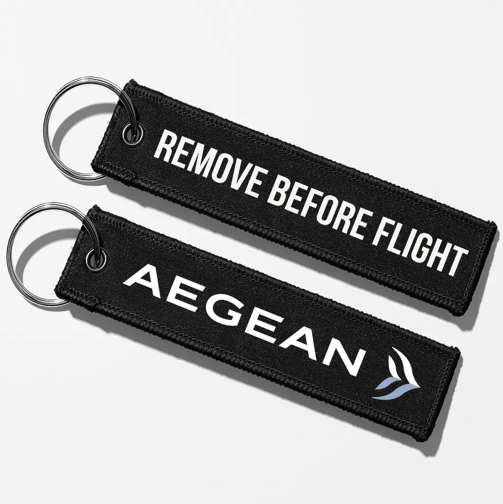 Aegean Airlines Crew & Staff Tag Key Chains - Black - Remove Before Flight