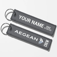 Thumbnail for Aegean Airlines Crew & Staff Tag Key Chains - Gray - Crew + Name