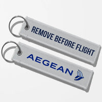 Thumbnail for Aegean Airlines Crew & Staff Tag Key Chains - Light Gray - Remove Before Flight