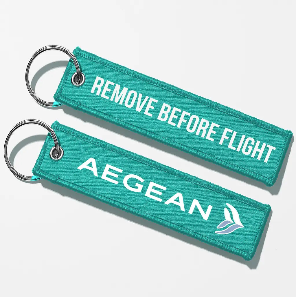Aegean Airlines Crew & Staff Tag Key Chains - Turquoise - Remove Before Flight