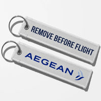 Thumbnail for Aegean Airlines Crew & Staff Tag Key Chains - White - Remove Before Flight
