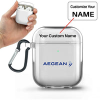 Thumbnail for Aegean Airlines AirPods transparent case - With Buckle +Name