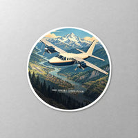 Thumbnail for Aero Commander 500S Shrike Commander - 3D - Circle Sticker - Close-up