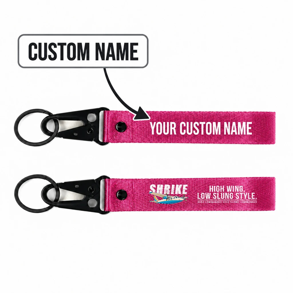 Aero Commander 500S Shrike Commander Hawk-Shaped Key Chains - Pink - Cartoon - Personalized