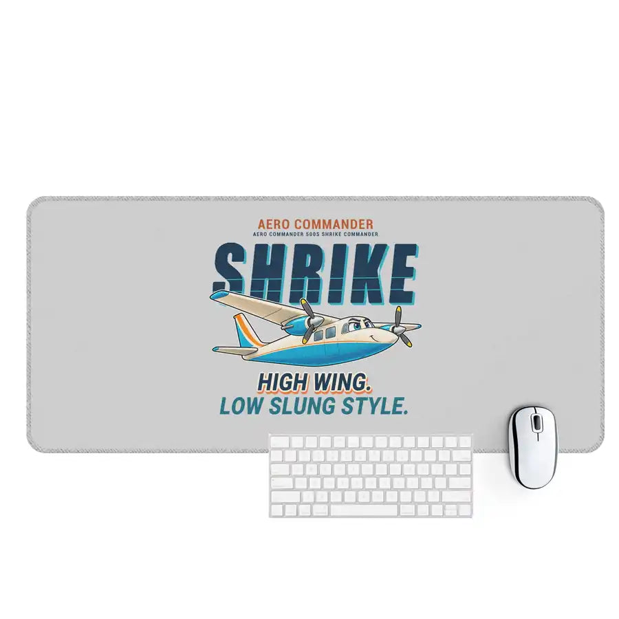 Aero Commander 500S Shrike Commander - Cartoon - Desk Mat - Light Gray