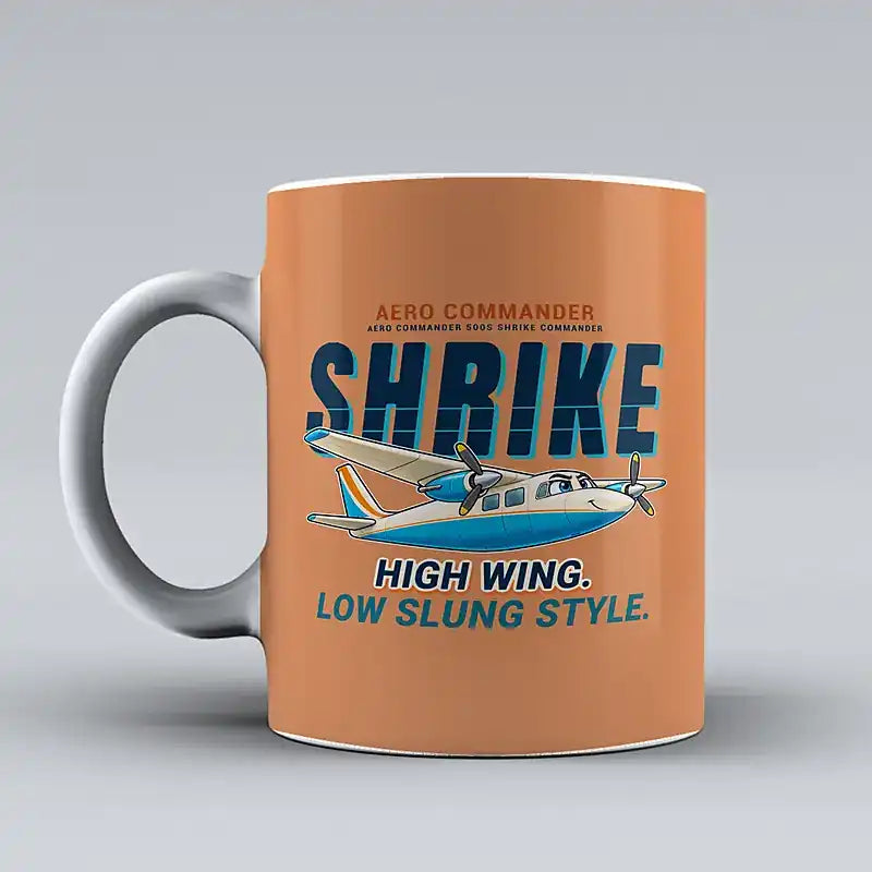 Aero Commander 500S Shrike Commander - Cartoon - Mug - Orange