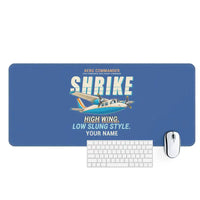 Thumbnail for Aero Commander 500S Shrike Commander - Cartoon + Name - Desk Mat - Blue