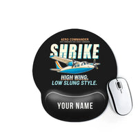 Thumbnail for Aero Commander 500S Shrike Commander - Cartoon + Name - Ergonomic Mouse Pad - Black