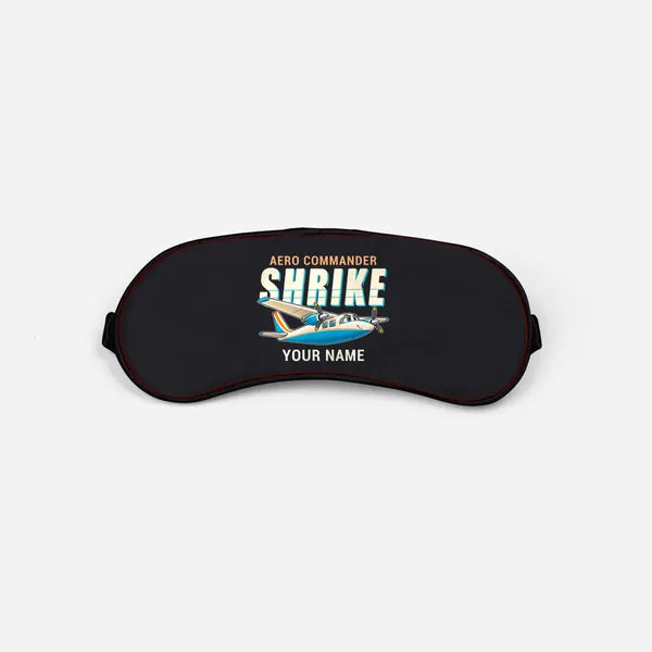 Aero Commander 500S Shrike Commander - Cartoon + Name - Sleep Mask - Black
