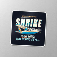 Thumbnail for Aero Commander 500S Shrike Commander - Cartoon - Square Sticker - Close-up