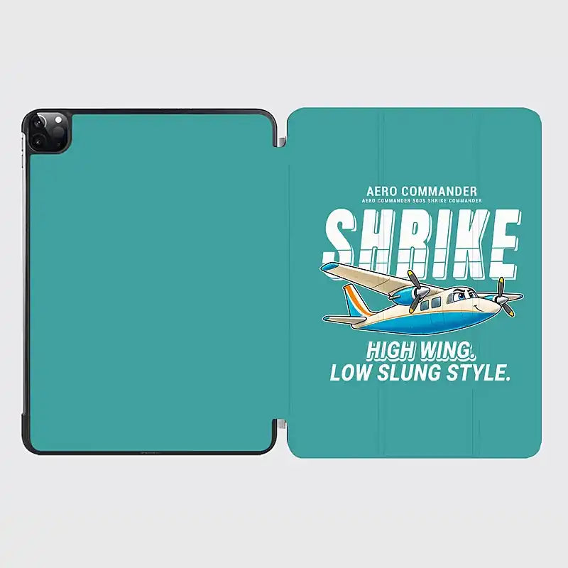 Aero Commander 500S Shrike Commander - Cartoon - iPad Case - Turquoise