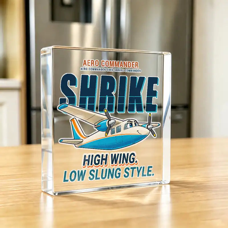 Aero Commander 500S Shrike Commander - Crystal Ornament - Cartoon - Kitchen
