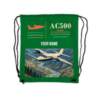 Thumbnail for Aero Commander 500S Shrike Commander - Drawstring Bag - Classic + Name - Green
