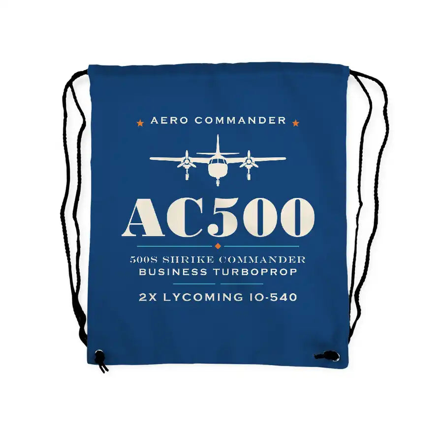Aero Commander 500S Shrike Commander - Drawstring Bag - Heritage - Blue