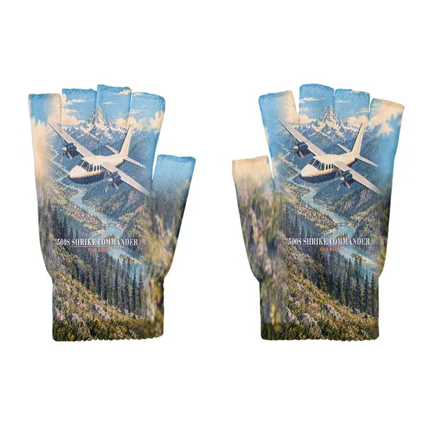 Aero Commander 500S Shrike Commander - Gloves - Cut - 3D + Name - Full Print